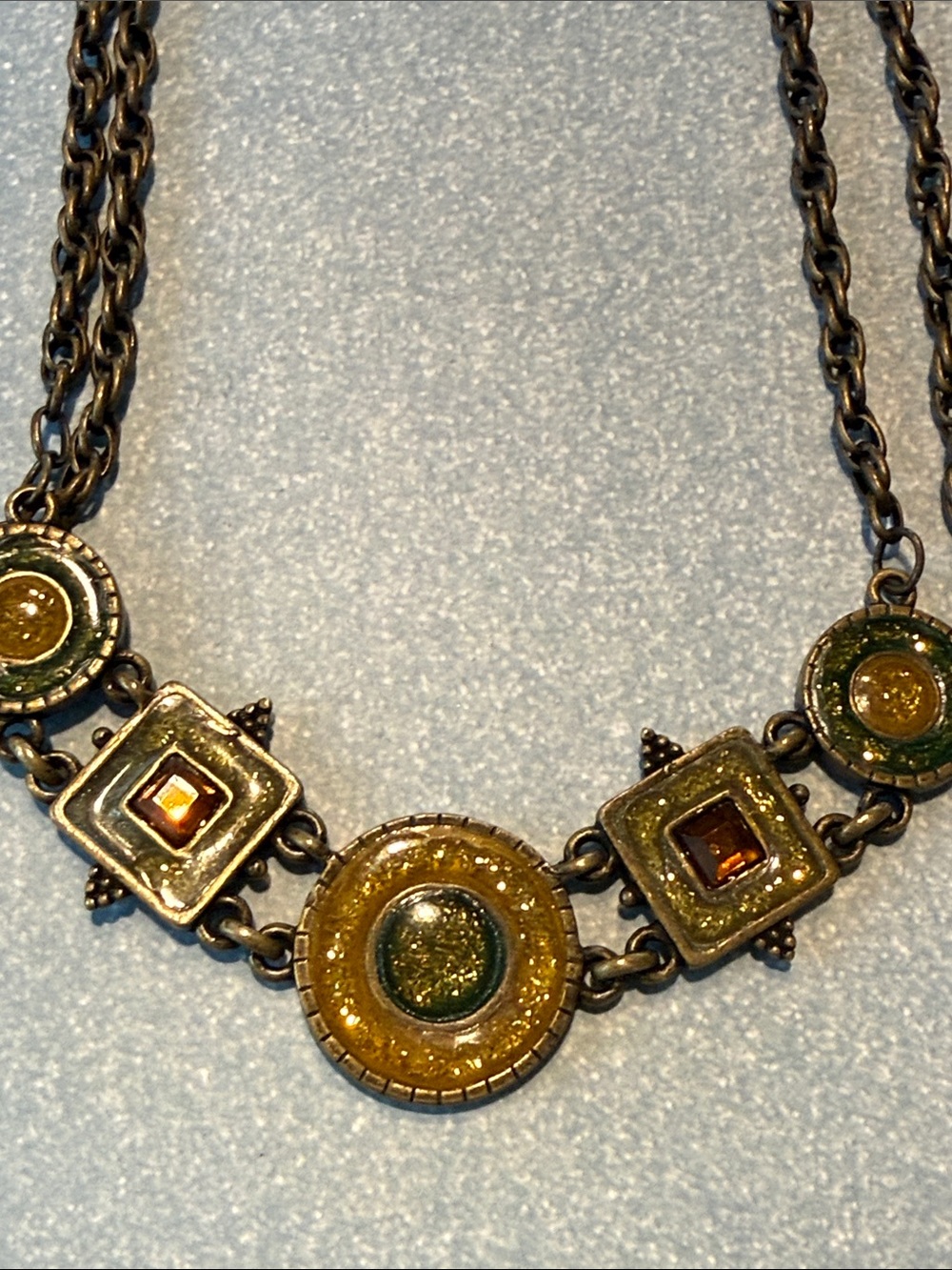 Sparkling orange and gold necklace. New.